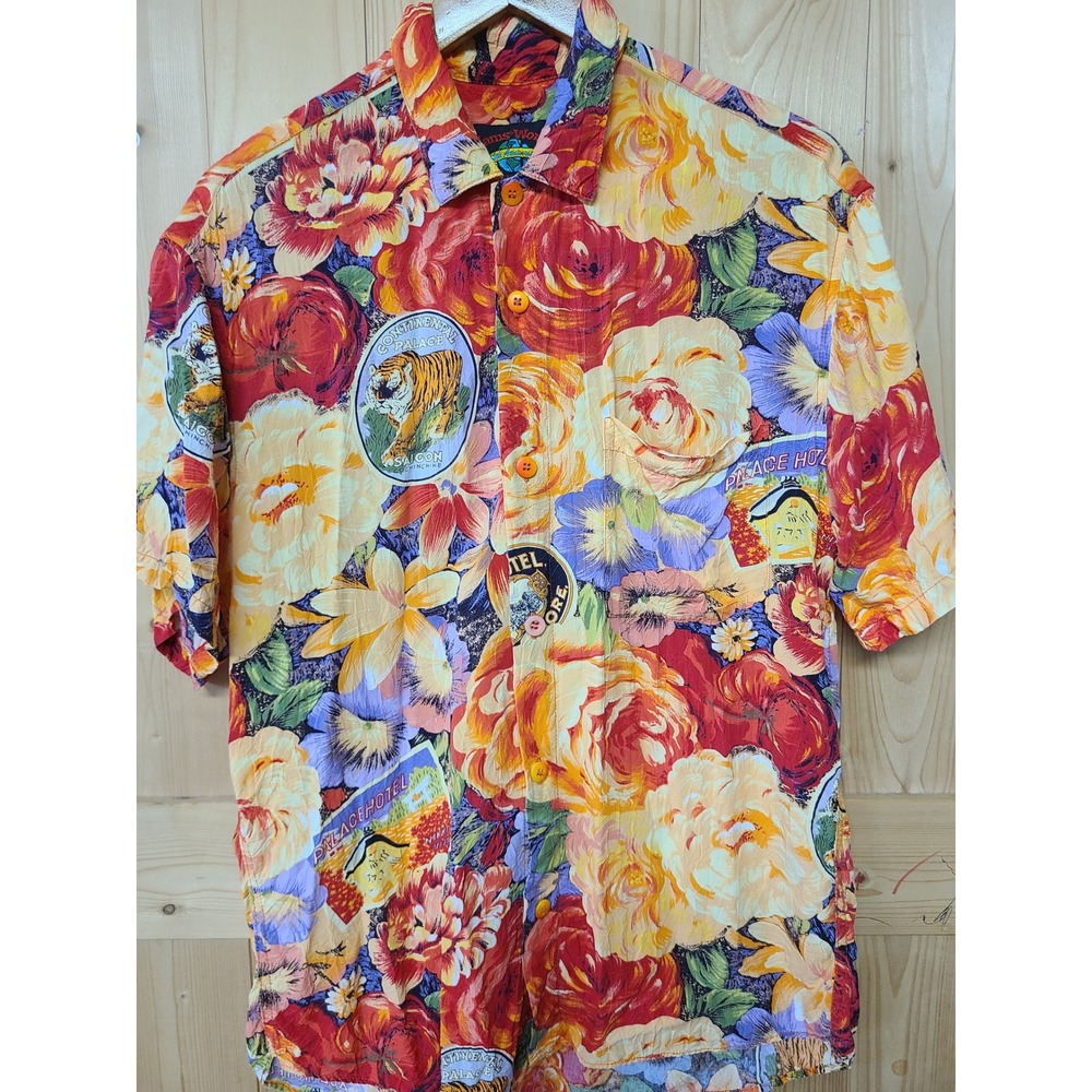 Vintage Rare Jams World Button Down Shirt Mens Medium30th Anniversary Floral